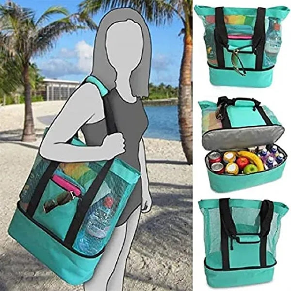 Waterproof Beach Tote Bag with Cooler Compartment