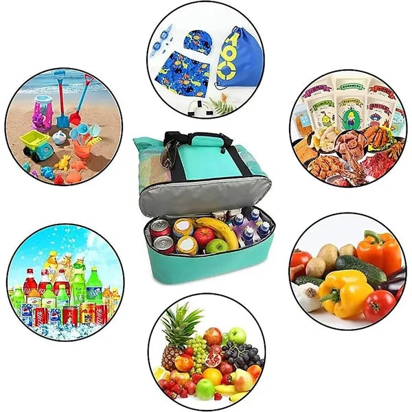 Waterproof Beach Tote Bag with Cooler Compartment