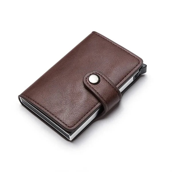 RFID Pu Leather Credit Card Holder With Buckle Type