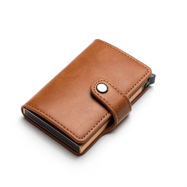 RFID Pu Leather Credit Card Holder With Buckle Type