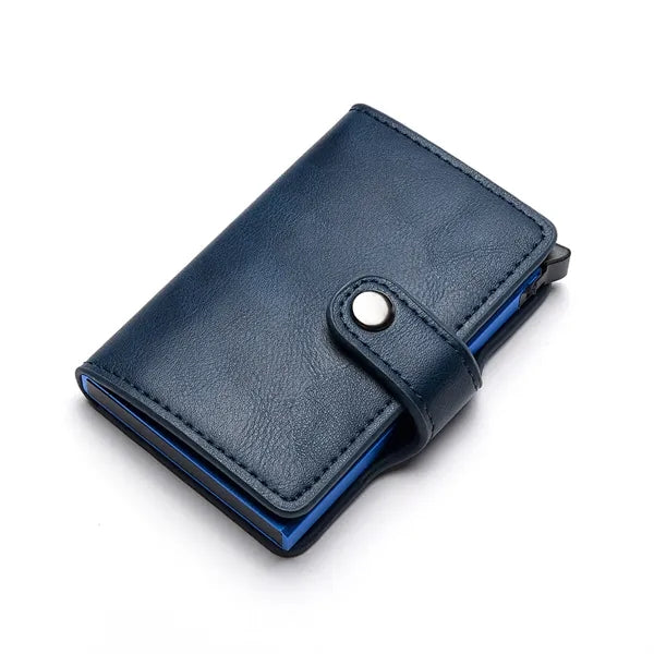 RFID Pu Leather Credit Card Holder With Buckle Type