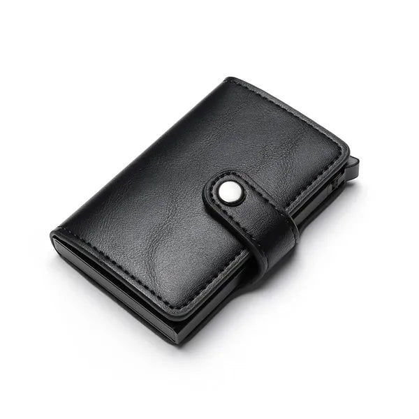 RFID Pu Leather Credit Card Holder With Buckle Type