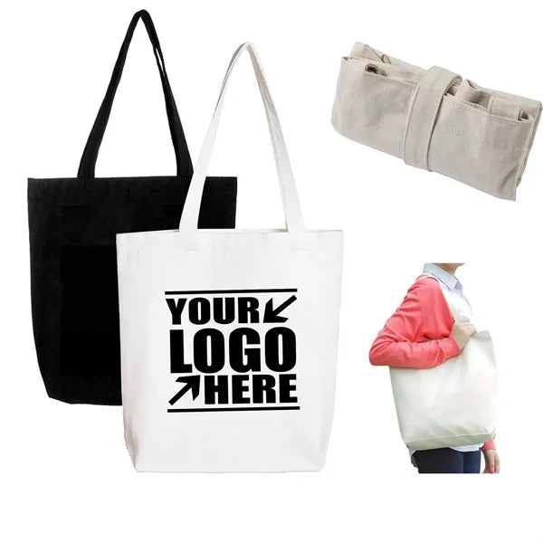 12 Oz. Cotton Canvas Grocery Tote Bag W/ Gusset