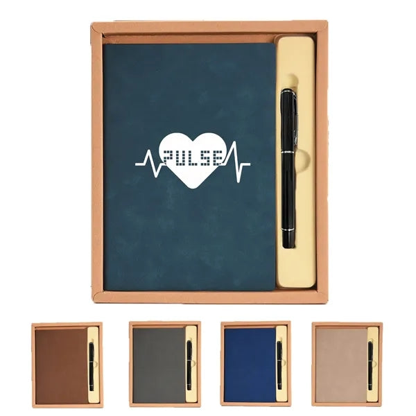 Premium A5 Lined Leather Hardcover Journal Gift Set With Pen