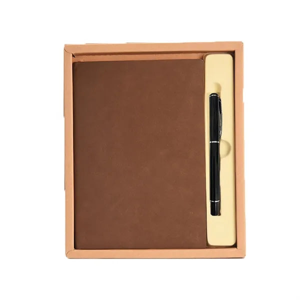Premium A5 Lined Leather Hardcover Journal Gift Set With Pen