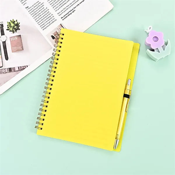 70 Sheets A5 Spiral Notebook with Plastic Waterproof Cover