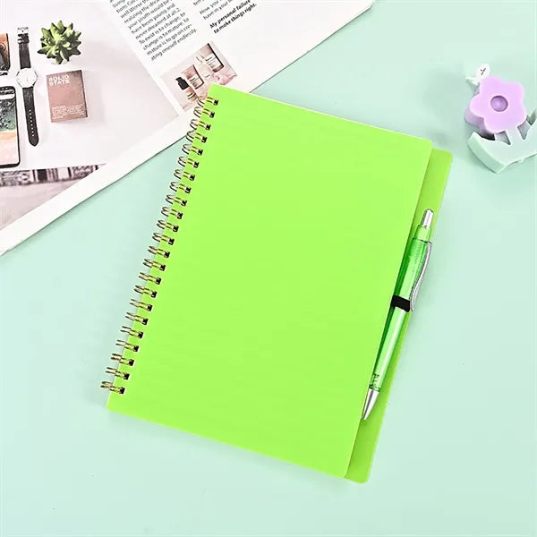70 Sheets A5 Spiral Notebook with Plastic Waterproof Cover
