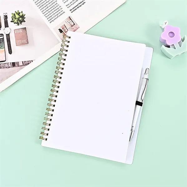 70 Sheets A5 Spiral Notebook with Plastic Waterproof Cover