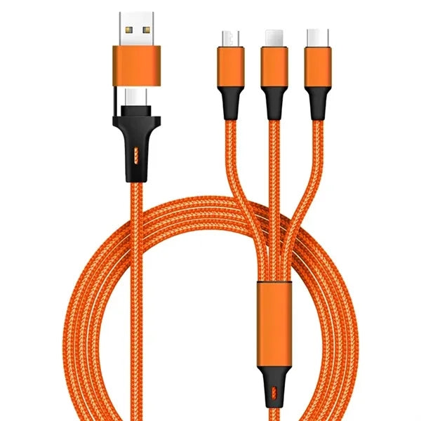 5In1 Multi Nylon Braided Charge Cables For Mobiles