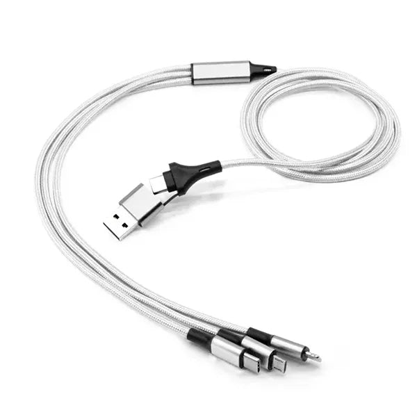 5In1 Multi Nylon Braided Charge Cables For Mobiles