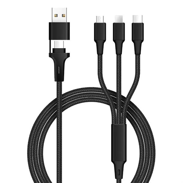 5In1 Multi Nylon Braided Charge Cables For Mobiles