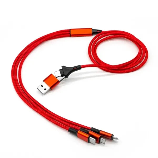 5In1 Multi Nylon Braided Charge Cables For Mobiles