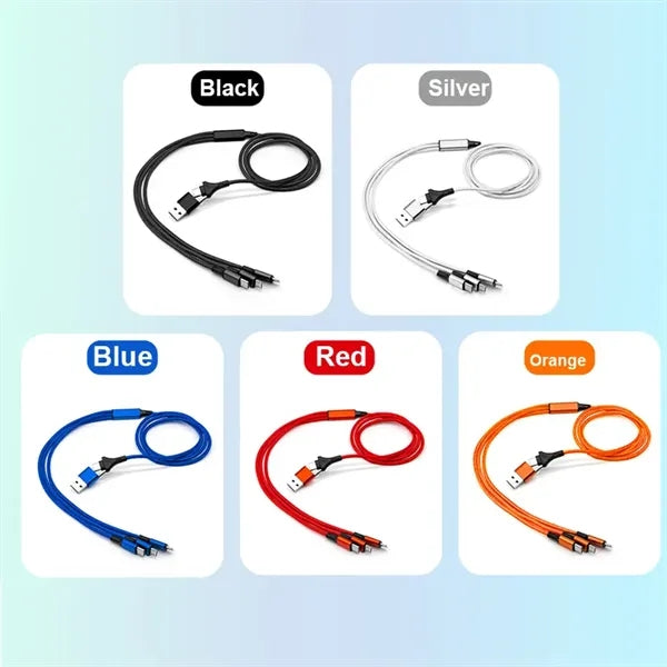 5In1 Multi Nylon Braided Charge Cables For Mobiles