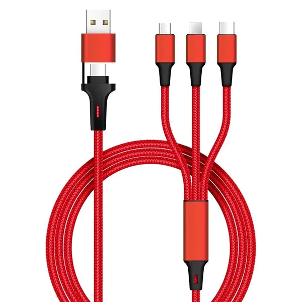 5In1 Multi Nylon Braided Charge Cables For Mobiles