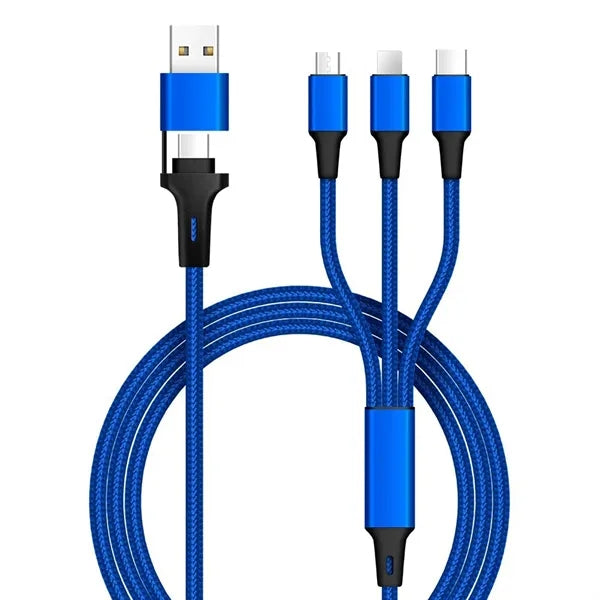 5In1 Multi Nylon Braided Charge Cables For Mobiles