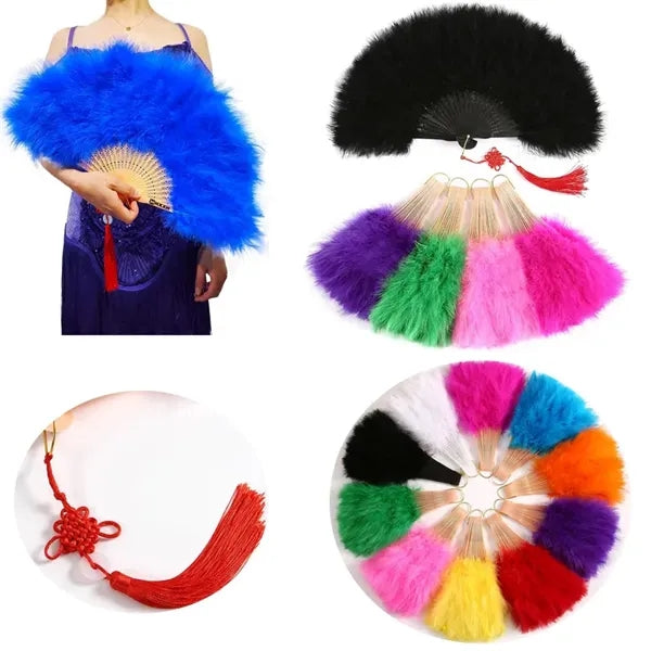 Folding Feather Fan