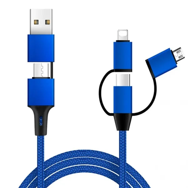 Portable Nylon Braided Charging Cord 5in1 Cables For Office