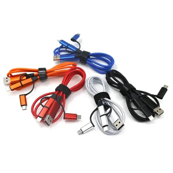 Portable Nylon Braided Charging Cord 5in1 Cables For Office