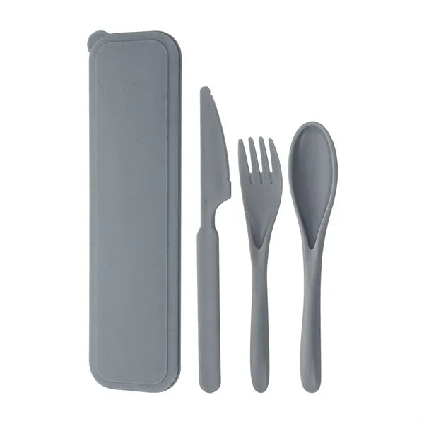 Lightweight 3-Piece Wheat Straw Tableware Set Easy to Clean
