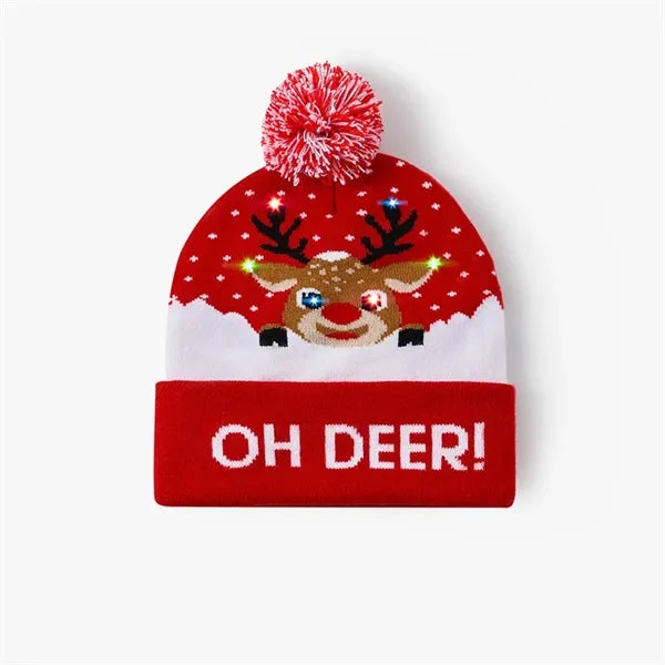 LED Christmas Glowing Decoration Knitted Hat