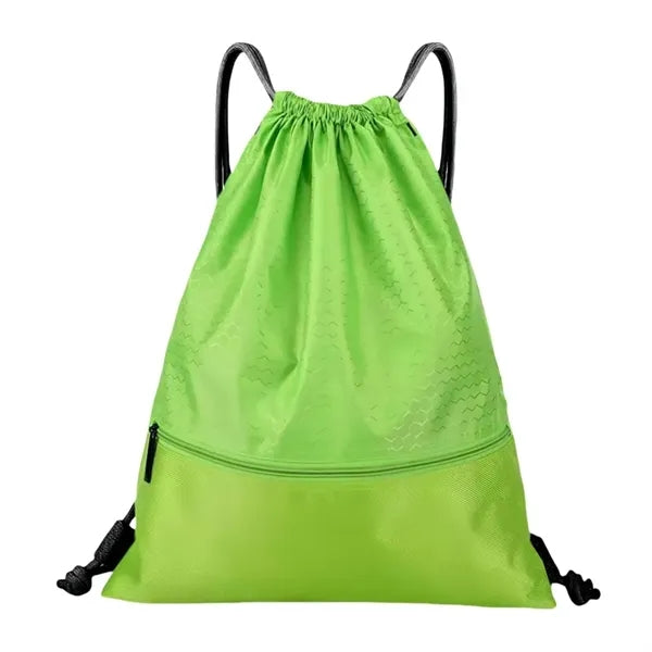 Drawstring Backpack with Zipper Pocket