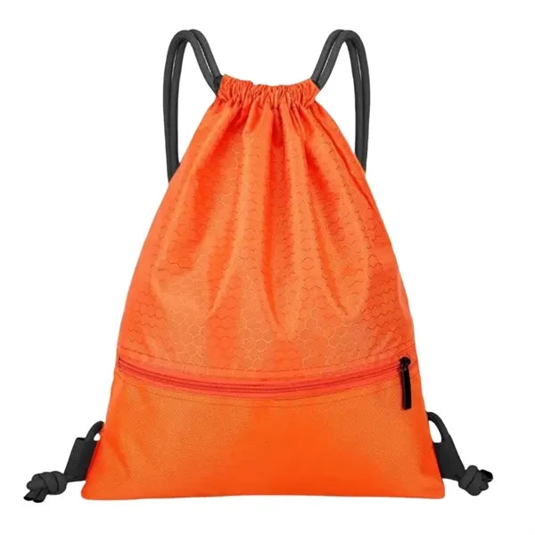 Drawstring Backpack with Zipper Pocket