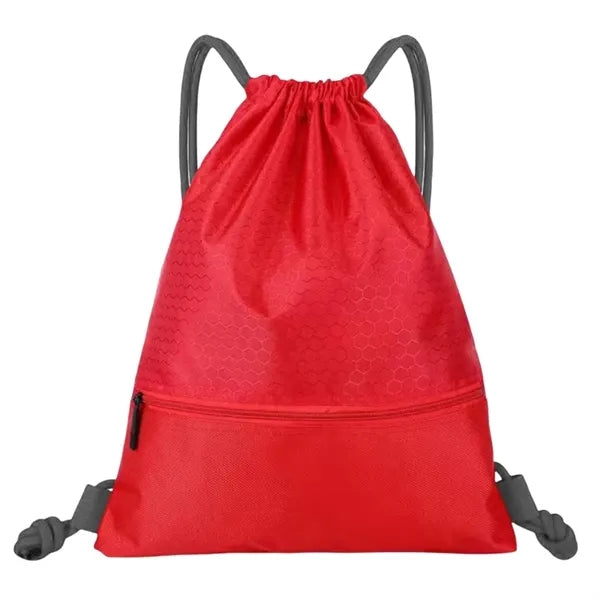 Drawstring Backpack with Zipper Pocket