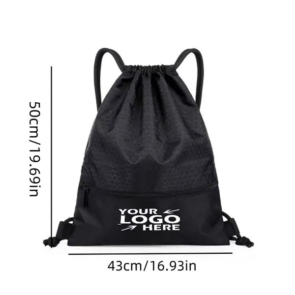 Drawstring Backpack with Zipper Pocket