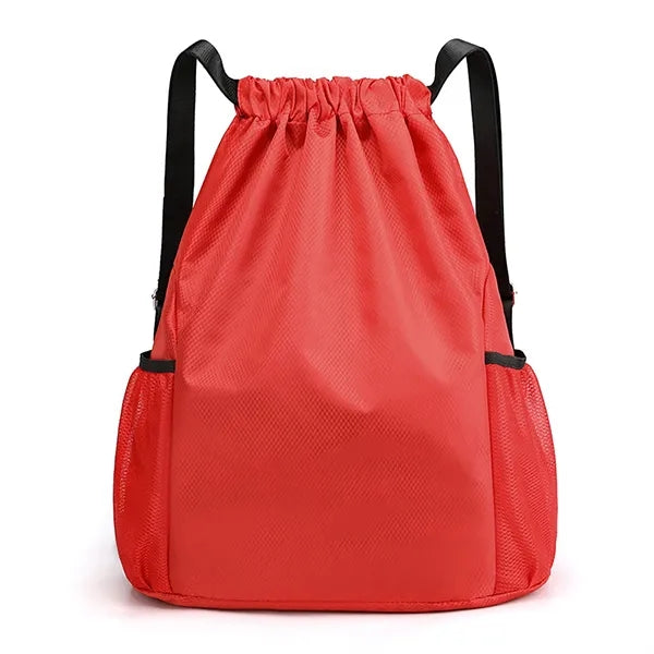 Nylon Drawstring Backpack Sports Gym Bag for Women Men