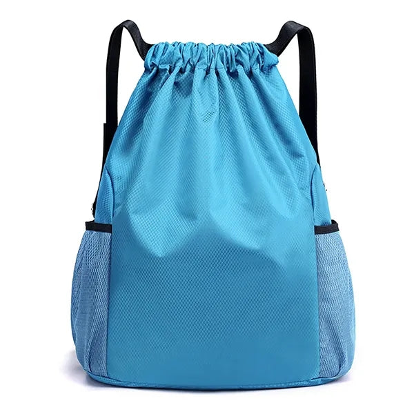 Nylon Drawstring Backpack Sports Gym Bag for Women Men