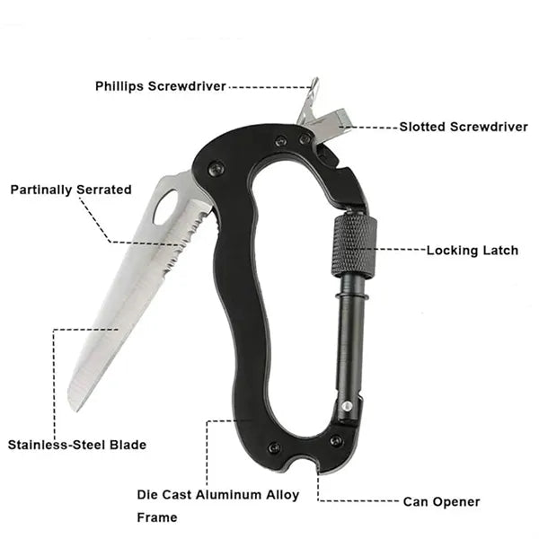 Multitool Keychain Carabiner Clips