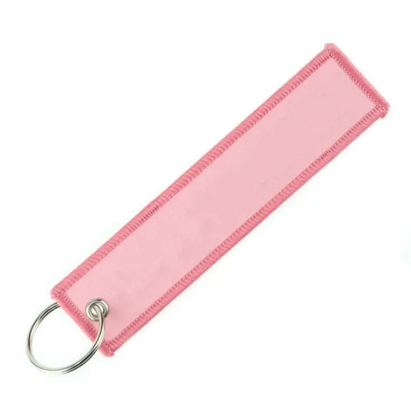 Embroidered Woven Tag Keychain