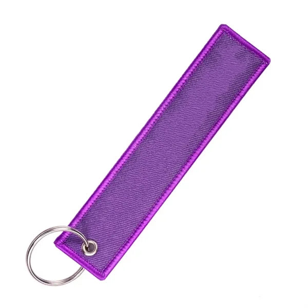 Embroidered Woven Tag Keychain