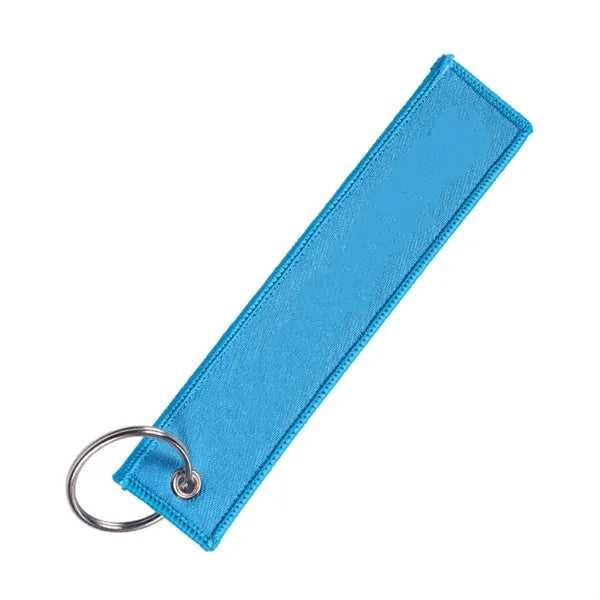 Embroidered Woven Tag Keychain