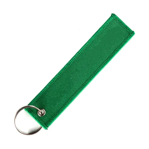 Embroidered Woven Tag Keychain
