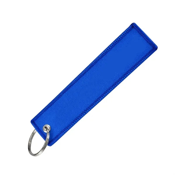 Embroidered Woven Tag Keychain
