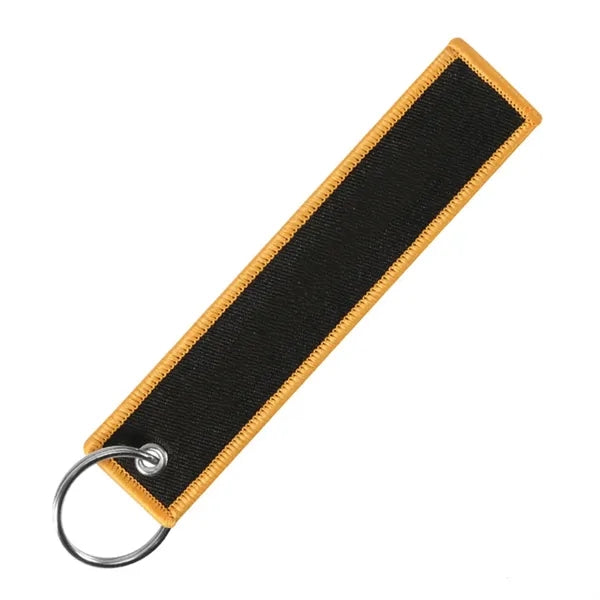 Embroidered Woven Tag Keychain