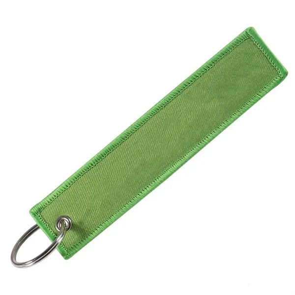 Embroidered Woven Tag Keychain