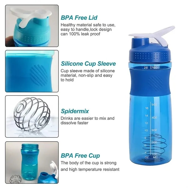 18 Oz Gym Fitness Workout Sports Shaker Cup Water Bottle