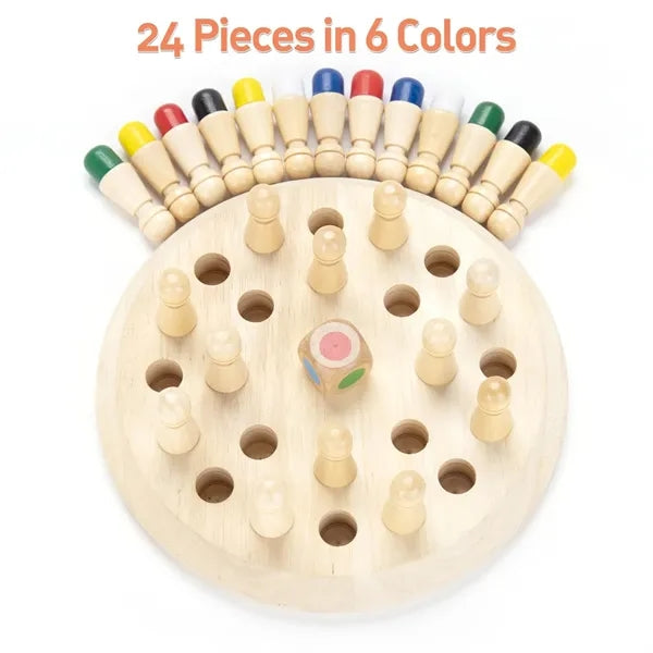 Wooden Memory Chess Matching Game for Kids and Adults