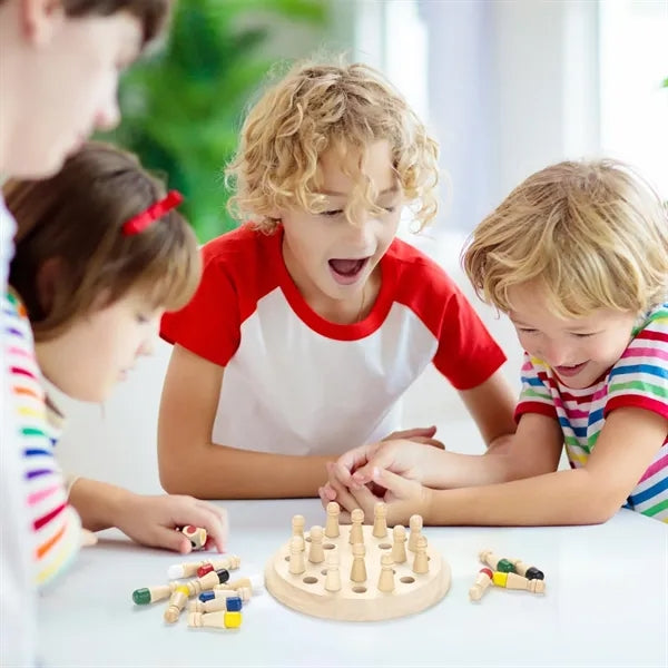 Wooden Memory Chess Matching Game for Kids and Adults