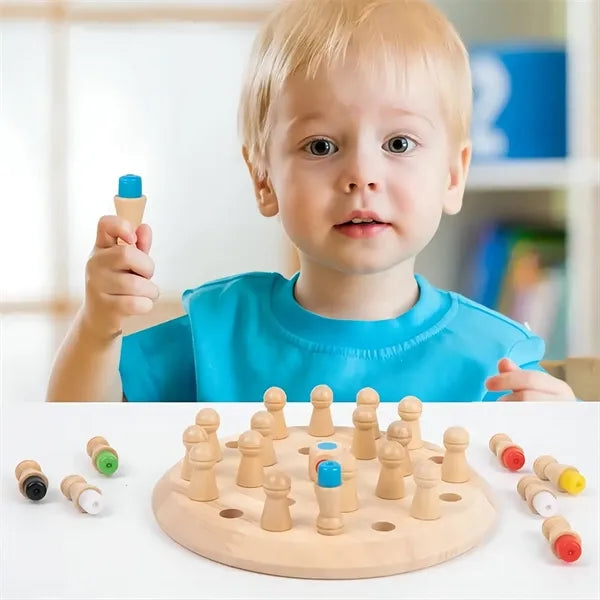 Wooden Memory Chess Matching Game for Kids and Adults