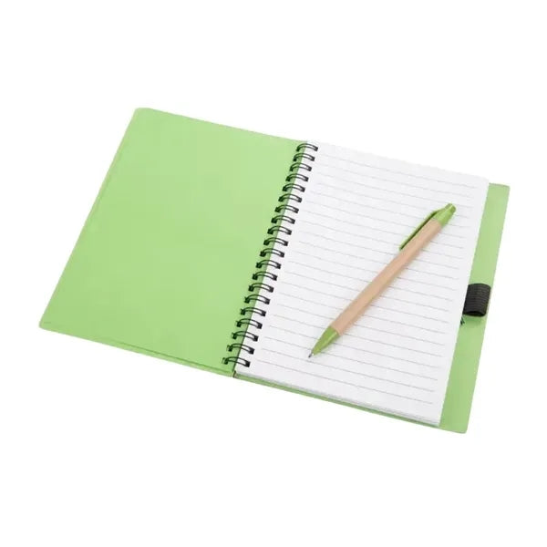 Eco-Friendly Recycled Spiral Notebook with Pen