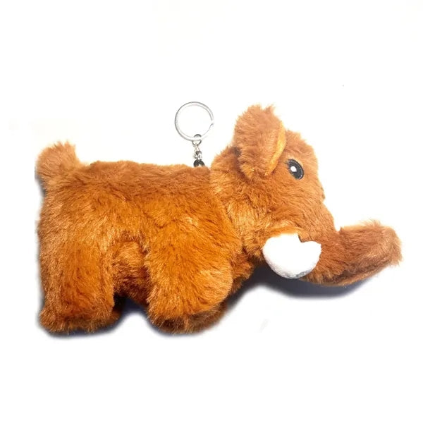 6" Mammoth Plush Stuffed Animal Keychain Key Tag Holders