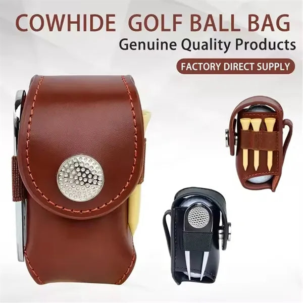 Cowhide Portable Golfer Mini Storage Waist Bag Accessory