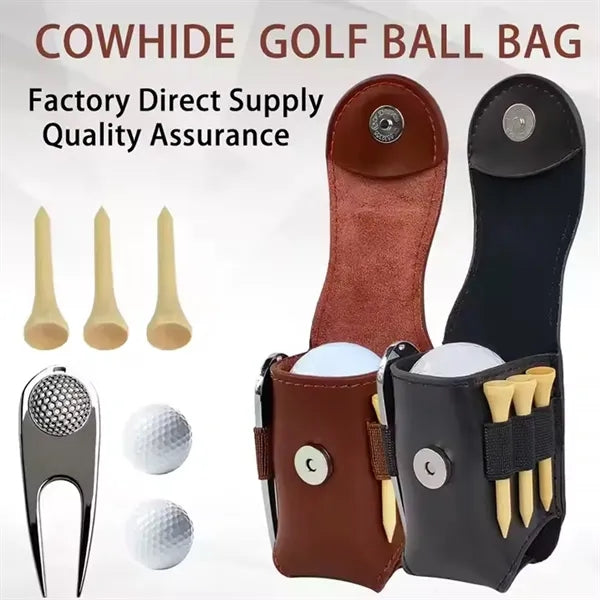 Cowhide Portable Golfer Mini Storage Waist Bag Accessory