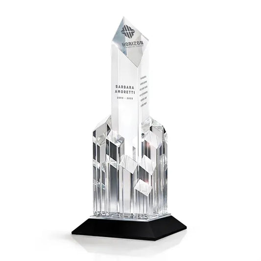 Optic Crystal Diamond Tower Award with Spires