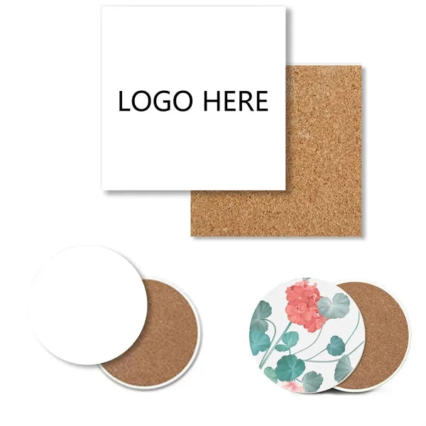 Ceramic Coaster Cork Pad Table Decoration