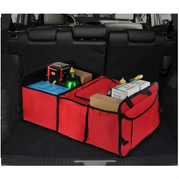 Multi-Compartment Collapsible Car Trunk Organizer w Cooler