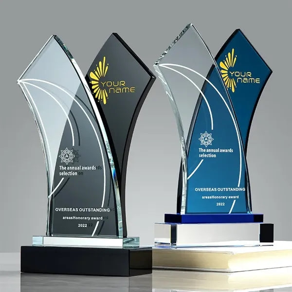 Tuxedo Wave Crystal Award